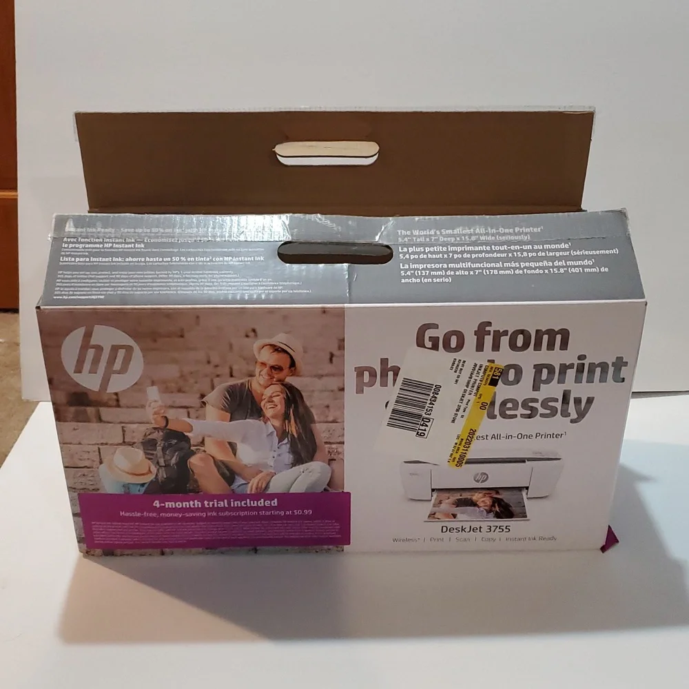 HP DeskJet 3755 Gray and White Printer Scanner